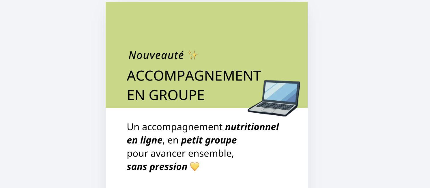 Accompagnement diététique en groupe de Jennifer Laillé Nutrition